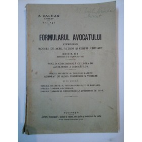 FORMULARUL  AVOCATULUI - A. ZALMAN
